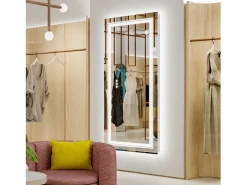 Fativo Accesorios De Cuarto De Baño|Espejo De Cuarto De Baño|Espejo de baño LED 160x80cm espejo de pared rectangular con iluminación antivaho 160x80cm