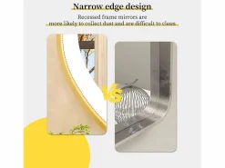 Fativo Accesorios De Cuarto De Baño|Espejo De Cuarto De Baño|Espejo de baño LED 80x50cm espejo de pared ovalado antivaho 3 colores ajustables 80x50x4cm