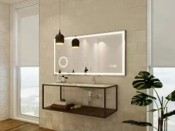 OZAIA Espejo de baño luminoso estilo contemporáneo 120x60 cm - AITANA Negro Online