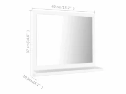 vidaxl Espejo de baño madera contrachapada 40x10,5x37 cm Blanco Hot