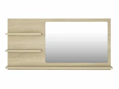Espejo de baño madera contrachapada roble Sonoma 90x10,5x45 cm ES249897 Marru00f3n New