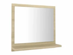 Espejo de baño madera contrachapada color roble 40x10,5x37 cm ES389723^ Hot