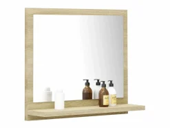 Espejo de baño madera contrachapada color roble 40x10,5x37 cm ES389723^ Hot
