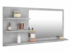 Espejo de baño madera contrachapada hormigón 90x10,5x45 cm ES103386 Gris Discount