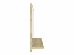 Accesorios De Cuarto De Baño|Espejo De Cuarto De Baño|Espejo de baño madera contrachapada color roble 60x10,5x37 cm ES234679