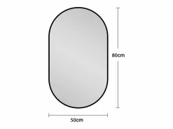 Hauss Spole Accesorios De Cuarto De Baño|Espejo De Cuarto De Baño|Espejo de baño ovalado 50x80 cm en cristal