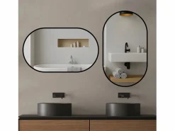 Hauss Spole Accesorios De Cuarto De Baño|Espejo De Cuarto De Baño|Espejo de baño ovalado 50x80 cm en cristal