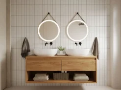 Espejo de baño rectangular de estilo contemporáneo 50x80 o 50x140 cm DEMETRIA^OZAIA Discount