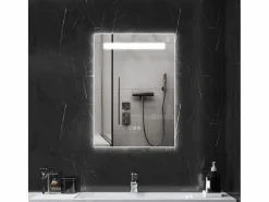 Homcom Espejo de baño Veldra 3 colores táctil plata 70x50 cm Plateado Discount