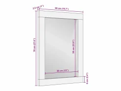 Accesorios De Cuarto De Baño|Espejo De Cuarto De Baño|Espejo de baño 50x70x2,5 cm madera maciza de mango y cristal
