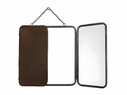 Espejo de barbero vintage CERRONE - Ancho 60 x Alt. 112 cm - Gris metálico^OZAIA New
