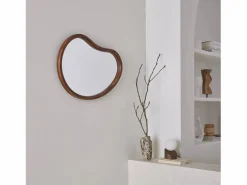 Espejo de madera de abeto decorativo de pared, 65cm nogal^Sweeek Online