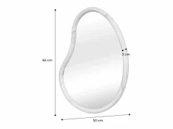 Espejo de madera de abeto decorativo de pared, 65cm nogal^Sweeek Online
