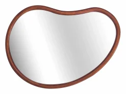 Sweeek Accesorios De Cuarto De Baño|Espejo De Cuarto De Baño|Espejo de madera de abeto decorativo de pared, 95cm nogal