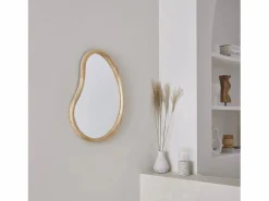 Espejo de madera de abeto decorativo de pared, 65cm natural^Sweeek
