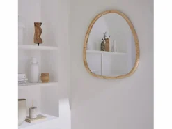 Sweeek Espejo de madera de abeto decorativo de pared, 75cm natural Color natural claro Best