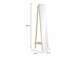 Espejo de madera perchero L45 x H160 cm LIAM Color natural claro Sale