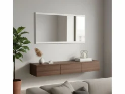 Espejo de pared Alice horizontal mate 51x96,6x1,9 cm Blanco New