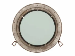 Espejo de pared con forma de ojo de buey Ø50 cm aluminio y cristal^