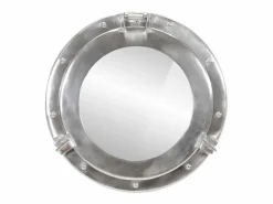 Accesorios De Cuarto De Baño|Espejo De Cuarto De Baño|Espejo de pared con forma de ojo de buey Ø38 cm aluminio y cristal