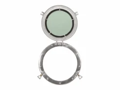 Accesorios De Cuarto De Baño|Espejo De Cuarto De Baño|Espejo de pared con forma de ojo de buey Ø38 cm aluminio y cristal