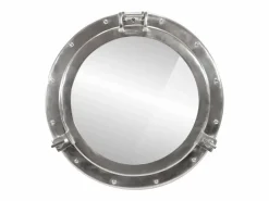 Espejo de pared con forma de ojo de buey Ø50 cm aluminio y cristal^ Sale