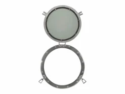 Espejo de pared con forma de ojo de buey Ø50 cm aluminio y cristal^ Sale