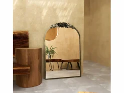Espejo de pared para decoración de sala de estar - 60,5 x 5 x 91,6 cm, espejo de arco vintage para baño, chimenea, entrada 91,6 x 60,5 cm^Fativo Best
