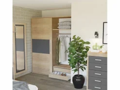 duehome Espejo de pared Kira Cambria - Grafito Marru00f3n Best