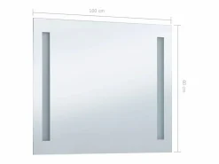 Espejo de pared LED para baño 100x60 cm Plateado