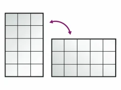 Espejo de pared metal 100x60 cm ES511091 Negro Sale