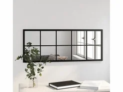 Espejo de pared metal 100x40 cm ES146676 Negro Hot