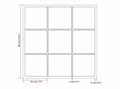 Espejo de pared de metal 60x60 cm Negro New