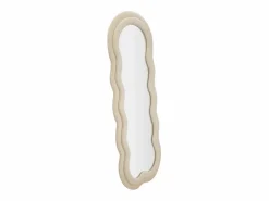 Espejo de pared o de pie diseño ondulado en terciopelo 60x160cm Miki - Crema Beige