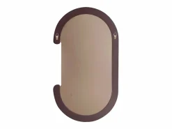 OZAIA Espejo De Pared|Espejo|Espejo de pared ovalado de madera de paulownia, L. 60 x A. 105 cm, Marrón, YALMA