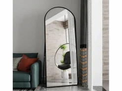 Espejo|Espejo de pie - Marco de metal - 180 x 80 cm - curvo - para salón o vestidor -