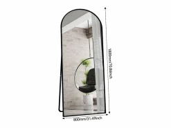 Espejo|Espejo de pie - Marco de metal - 180 x 80 cm - curvo - para salón o vestidor -