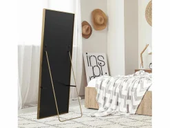 Espejo de pie 164 x 54 cm - espejo autoportante, se puede colgar o apoyar en la pared - espejo de pie grande - Dorado Discount