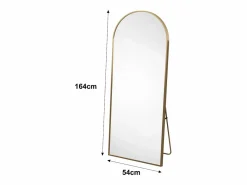Espejo de pie arqueado 164×54 cm con marco – Diseño elegante y vintage, versátil (colgar o colocar) Dorado Discount