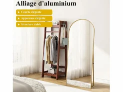 Espejo de pie arqueado 164×54 cm con marco – Diseño elegante y vintage, versátil (colgar o colocar) Dorado Discount