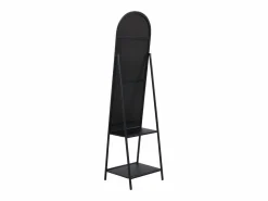 OZAIA Espejo de pie con 2 estantes - Metal - Ancho 46 x Prof. 41 x Alt. 172 cm - - LIVIO Negro Best