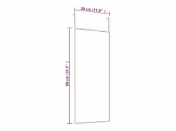 Accesorios De Cuarto De Baño|Espejo De Cuarto De Baño|Espejo de puerta 30x80 cm Cristal y aluminio