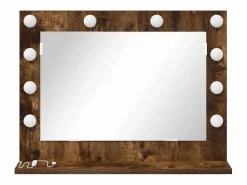 Espejo de tocador con espejo Roble ahumado 60 x 45 x 18 cm Marru00f3n New