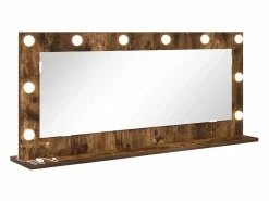 Accesorios De Cuarto De Baño|Espejo De Cuarto De Baño|Espejo de tocador con espejo Roble ahumado 100 x 45 x 18 cm