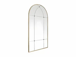 OZAIA Espejo de ventana de metal, ancho 80 x alto 150 cm, oro antiguo, PALMYRE Dorado Sale