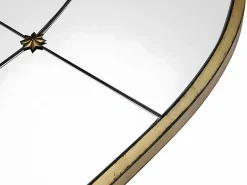 OZAIA Espejo de ventana de metal, ancho 80 x alto 150 cm, oro antiguo, PALMYRE Dorado Sale