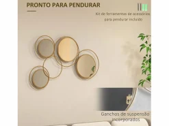 Espejo decorativo Dilux 4 espejos 68x110x2 cm^Homcom New