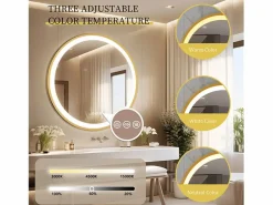 Fativo Accesorios De Cuarto De Baño|Espejo De Cuarto De Baño|Espejo decorativo redondo grande espejos de pared espejos de pared diseño dormitorio 80cm