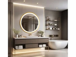 Fativo Accesorios De Cuarto De Baño|Espejo De Cuarto De Baño|Espejo decorativo redondo grande espejos de pared espejos de pared diseño dormitorio 80cm