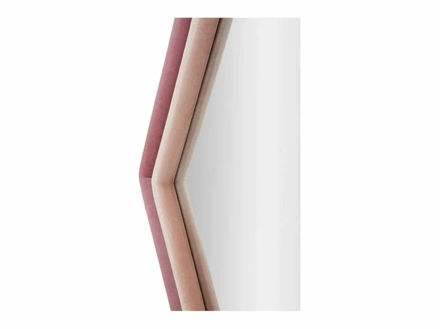 Espejo hexagonal de pared moderno con marco de terciopelo Tony Rosa Discount